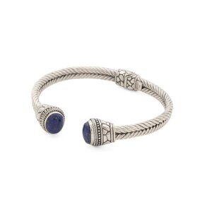 ANNIKA WITT Silver Made In Bali Sterling Silver Lapis Hinged Bracelet
